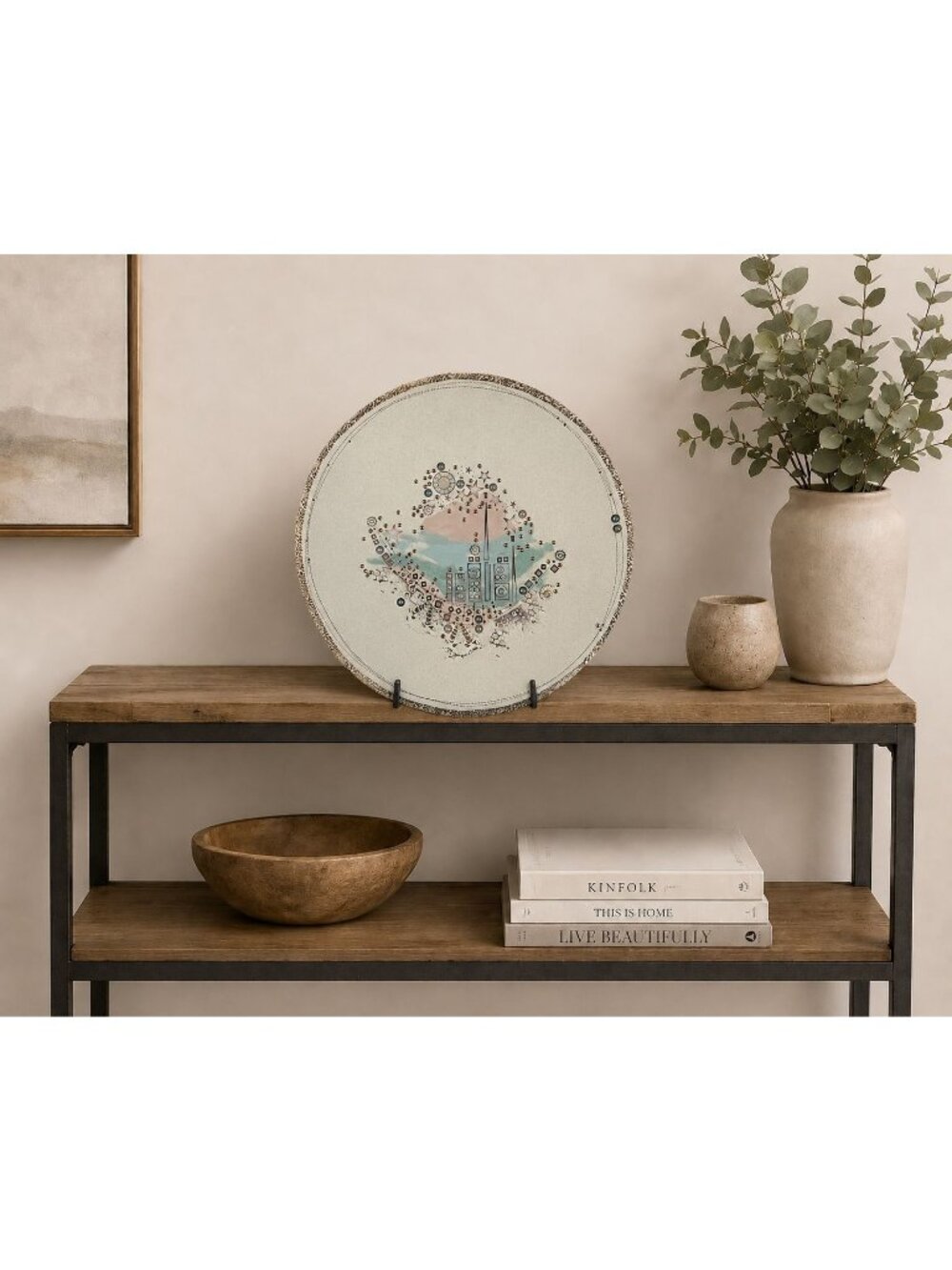 1988 Sandy Terry Studio Pottery Sedona Hand-Formed Clay Wall Art Signed Style B